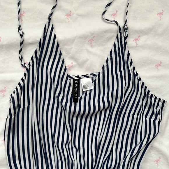 Blue and White Stripped Romper - Picture 2 of 3